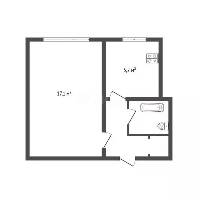 1-к кв. Алтайский край, Барнаул ул. Юрина, 206к2 (30.0 м) - Фото 2