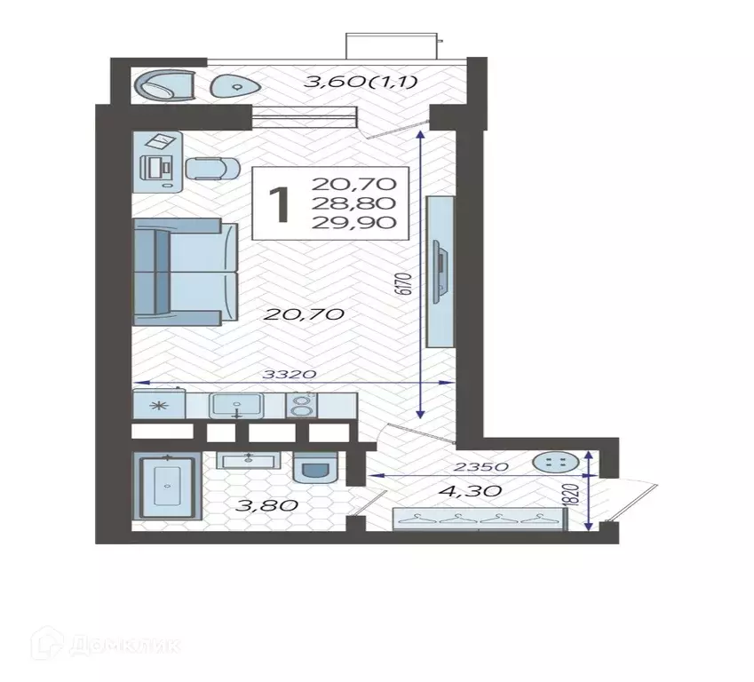 Продаётся квартира-студия, 29.9 м - Фото 0