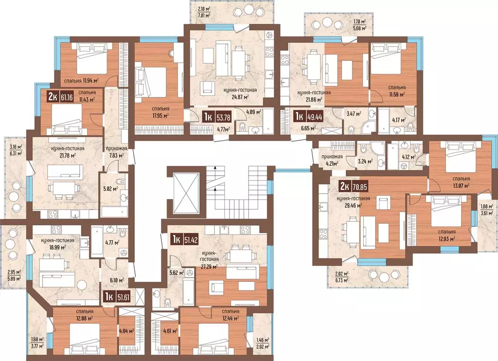 1-к кв. Калининградская область, Светлогорск Ольховая ул., 32к9 (51.61 ... - Фото 2