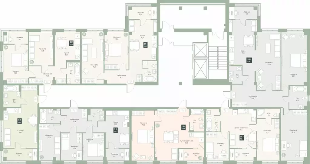 2-к кв. Курганская область, Курган Заозерный жилрайон, 6А мкр, ул. ... - Фото 2