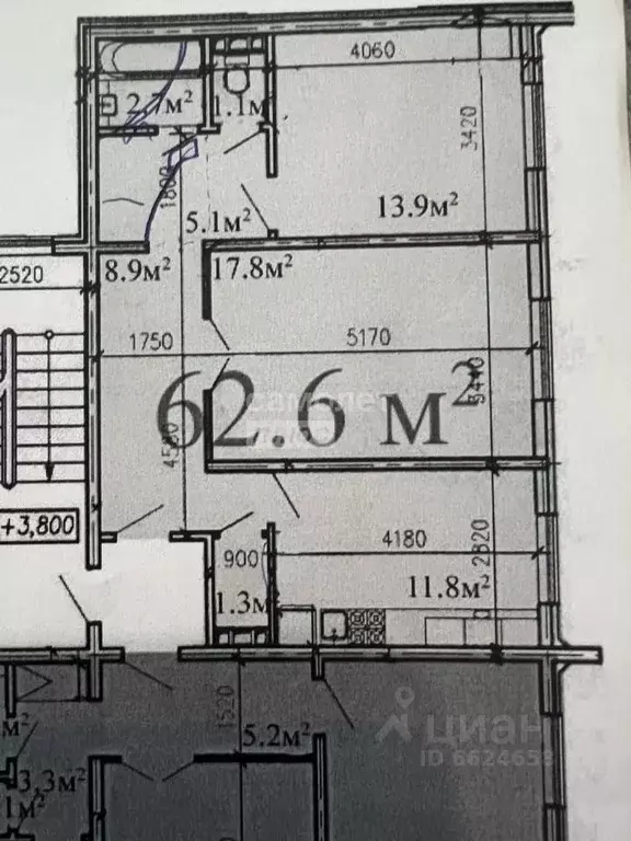 2-к кв. Краснодарский край, Новороссийск просп. Дзержинского, 219А ... - Фото 2