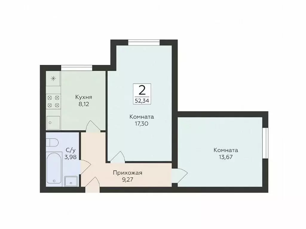 2-комнатная квартира: Самара, улица Победы, 14А (52.34 м) - Фото 0