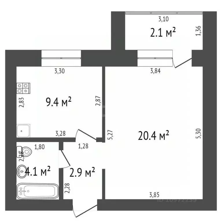 1-к кв. Башкортостан, Стерлитамак ул. Строителей, 4 (37.0 м) - Фото 2