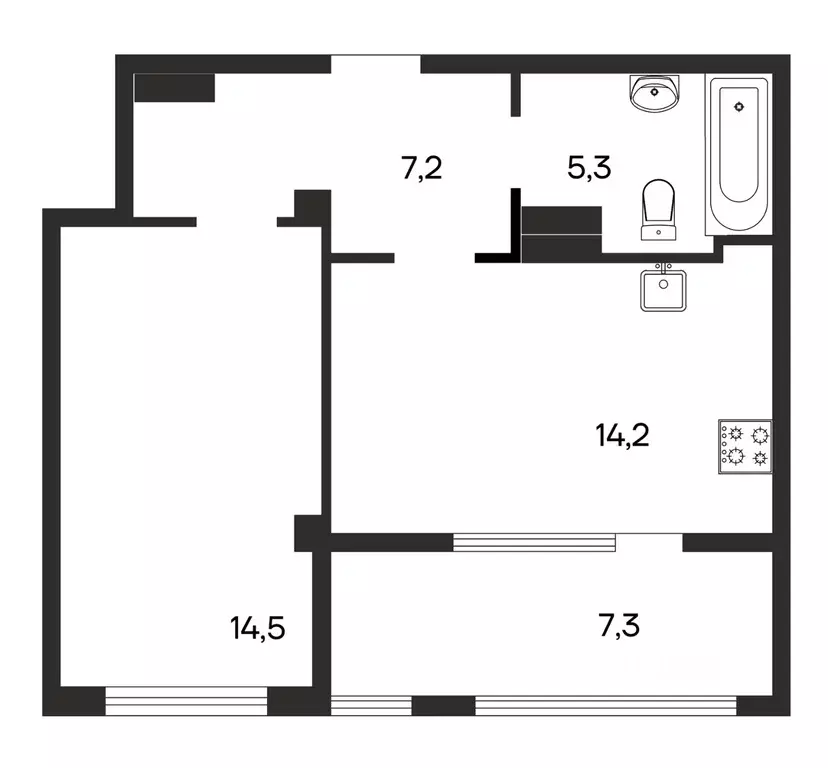 1-к кв. Крым, Бахчисарай ул. Мира, 22 (48.5 м) - Фото 0