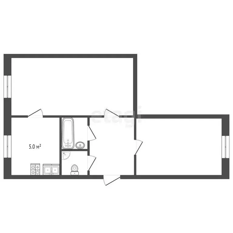 2-комнатная квартира: Ишим, Привокзальная площадь, 7 (37 м) - Фото 1