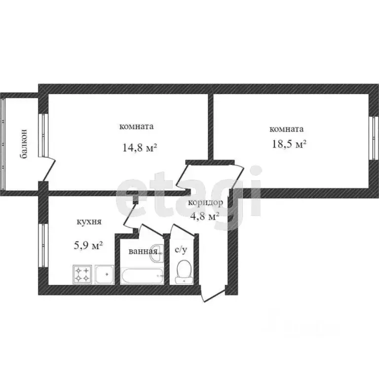 2-к кв. Красноярский край, Красноярск Северо-Западный мкр, ул. ... - Фото 2