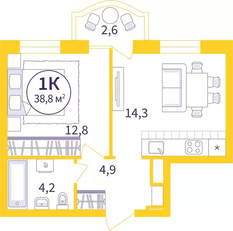 1-комнатная квартира: Екатеринбург, улица 22-го Партсъезда, 5 (36.92 ... - Фото 0