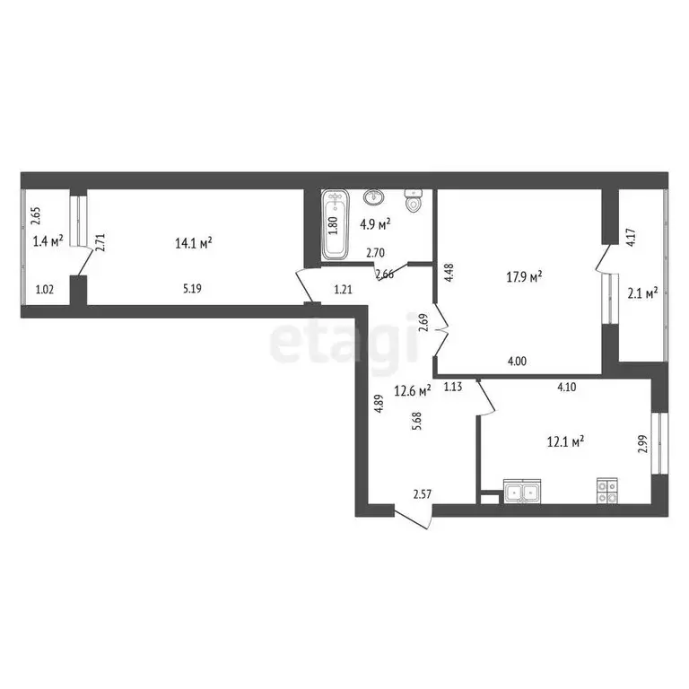 2-комнатная квартира: Калининград, улица Белинского, 44 (65.3 м) - Фото 0