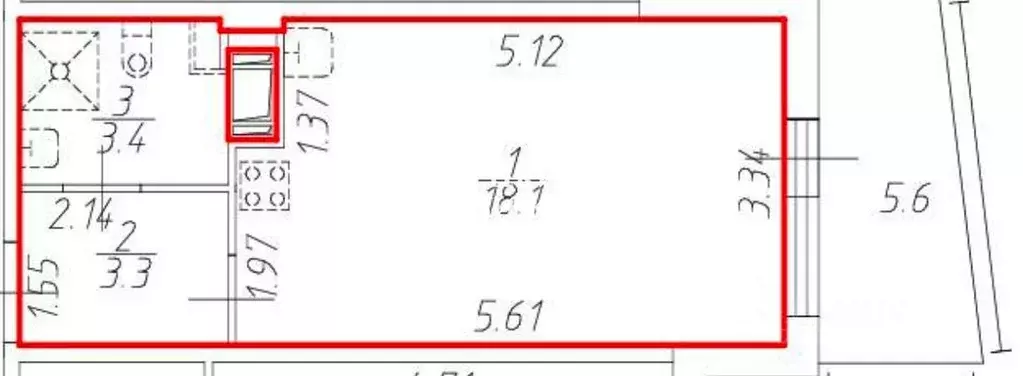 Студия Санкт-Петербург просп. Авиаконструкторов, 69 (24.8 м) - Фото 1