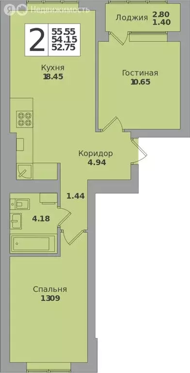 2-комнатная квартира: Калининград, Минусинская улица, 9 (55.55 м) - Фото 1