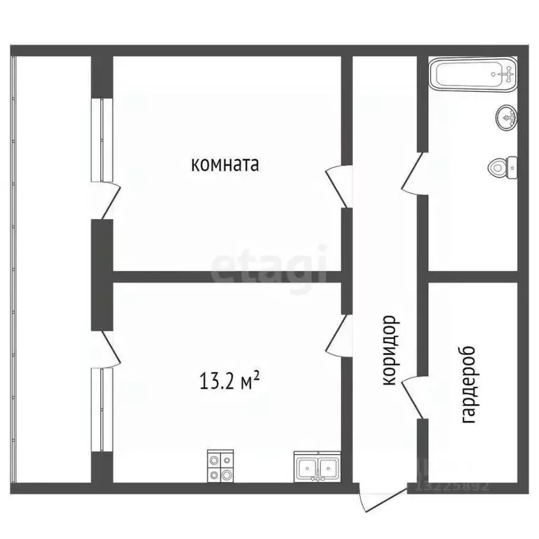 1-к кв. Вологодская область, Вологда Архангельская ул., 13а (45.7 м) - Фото 2