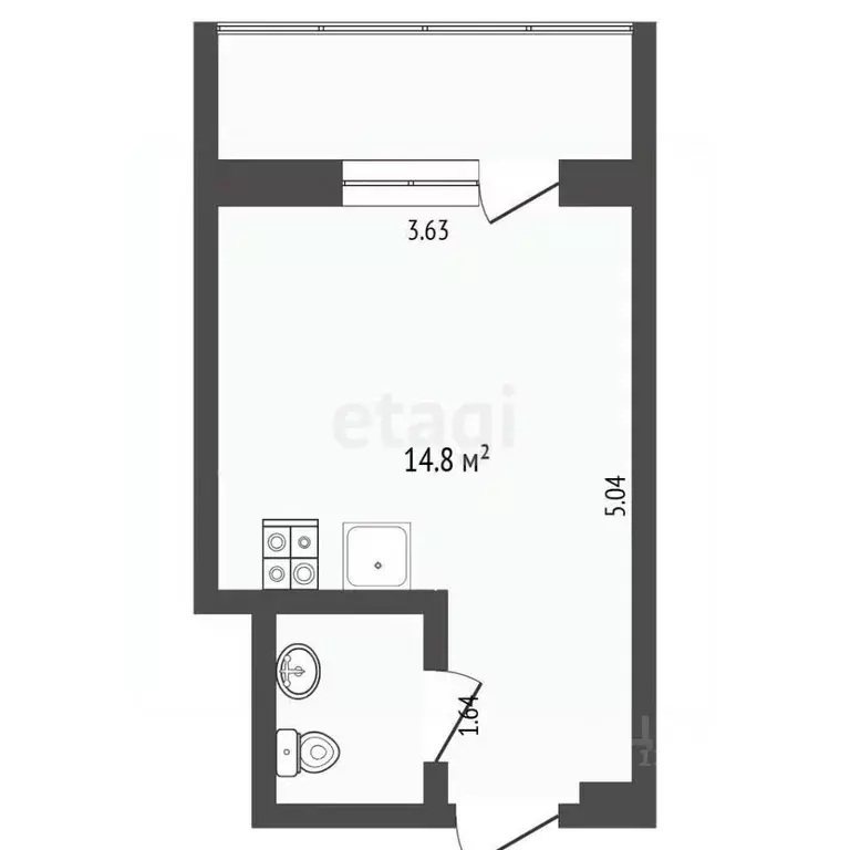 Студия Тюменская область, Тюмень ул. Судостроителей, 36 (20.9 м) - Фото 2