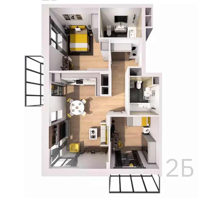 2-к кв. Тульская область, Тула ул. Некрасова, 2 (78.44 м) - Фото 1