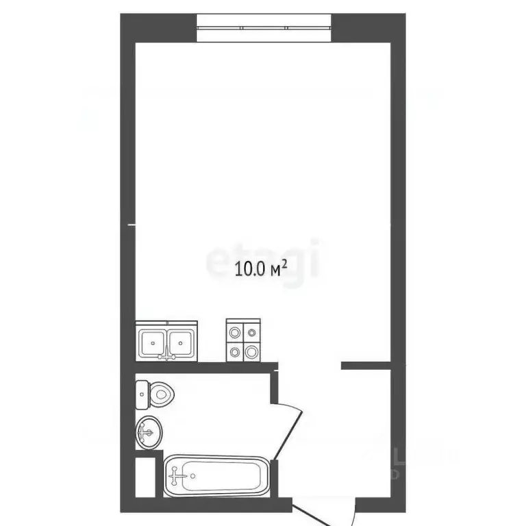 Студия Омская область, Омск Мельничная ул., 87к3 (29.7 м) - Фото 1