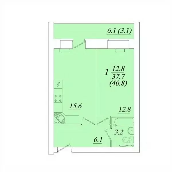 1-к кв. Вологодская область, Вологда Новгородская ул., 44к3 (40.8 м) - Фото 1