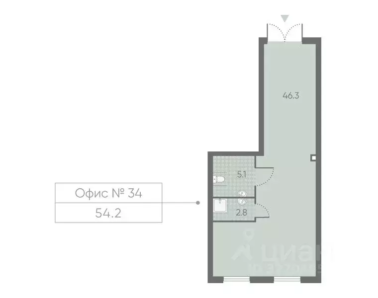 Помещение свободного назначения в Москва Лучи жилой комплекс (54 м) - Фото 1