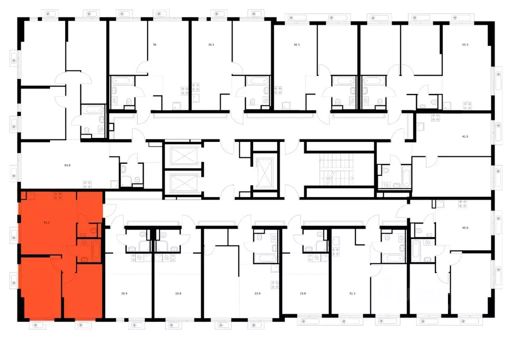 2-к кв. Московская область, Мытищи Яуза Парк жилой комплекс (51.1 м) - Фото 2