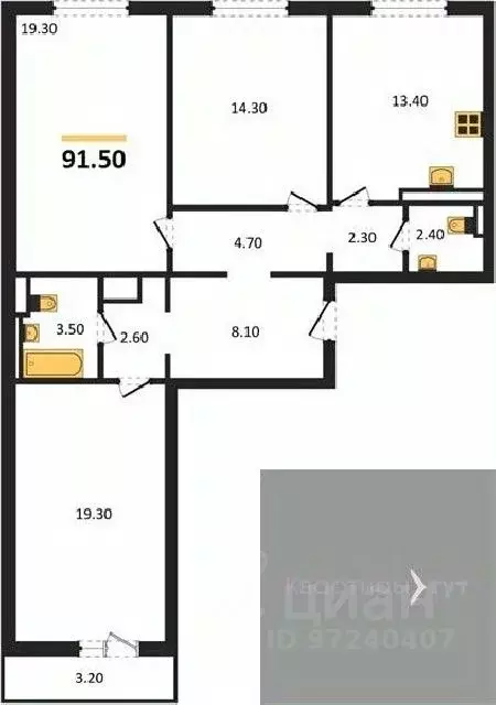 3-к кв. Воронежская область, Воронеж ул. Загоровского, 5/3 (91.5 м) - Фото 0