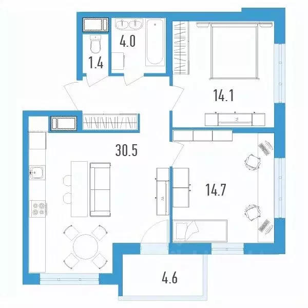2-к кв. Санкт-Петербург ул. Вадима Шефнера, 4 (67.0 м) - Фото 0