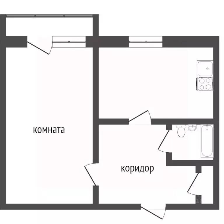 1-к кв. Омская область, Омск ул. Малиновского, 10 (37.1 м) - Фото 1