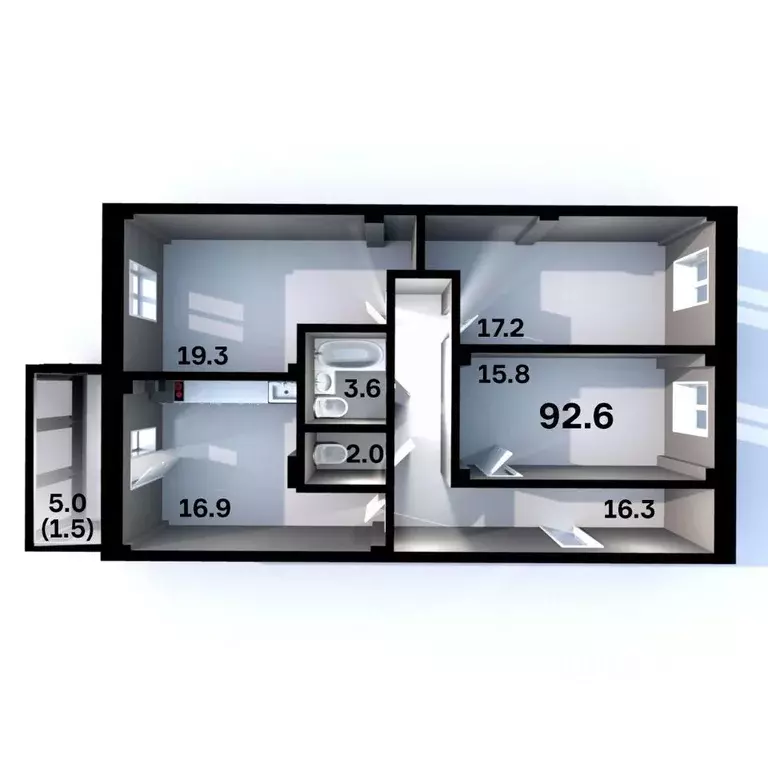 3-к кв. Псковская область, Псков Пароменская ул., 28 (92.6 м) - Фото 1