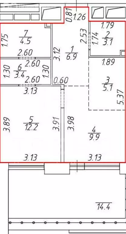 2-комнатная квартира: Санкт-Петербург, улица Помяловского, 3 (45.1 м) - Фото 1