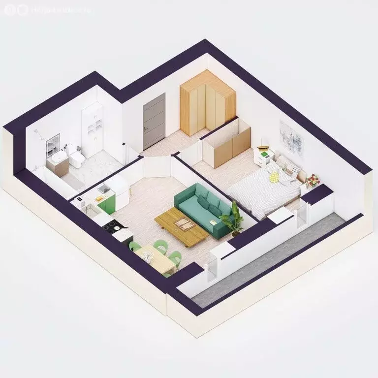 2-комнатная квартира: Уфа, микрорайон Юрюзань, ЖК Эльбрус, ск1 (43.31 ... - Фото 2