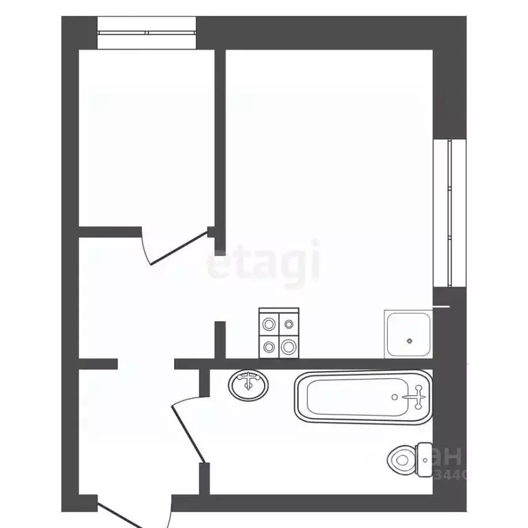 1-к кв. Тюменская область, Тюмень ул. Беляева, 23/1 (22.2 м) - Фото 2