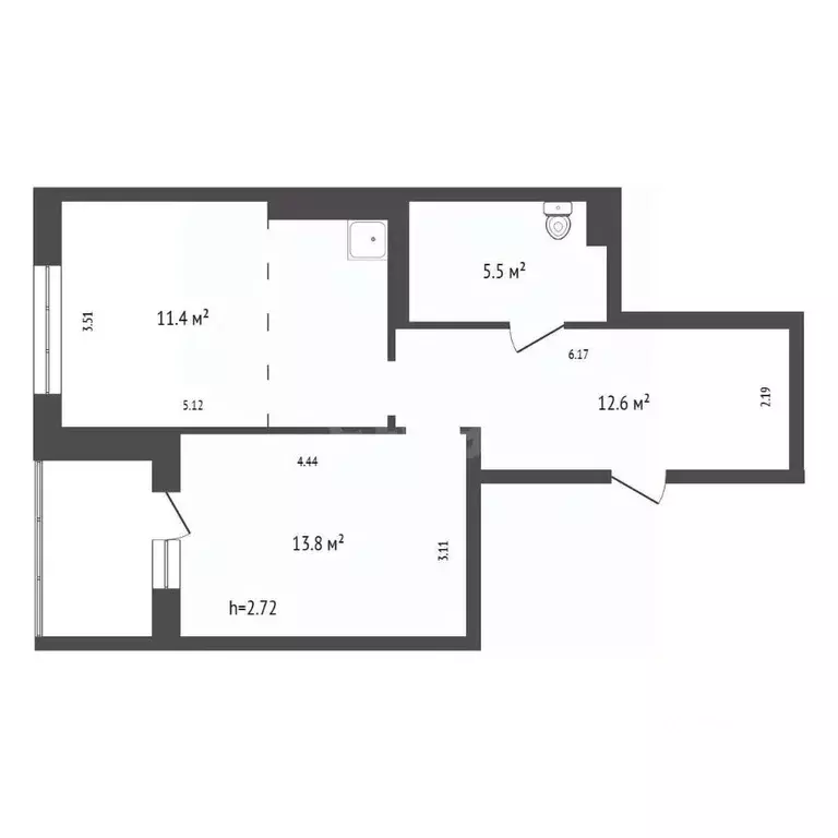 2-к кв. Красноярский край, Красноярск Ключевская ул., 67 (49.3 м) - Фото 1