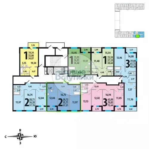 2-к кв. Москва ул. 1-я Нововатутинская, 3 (56.5 м) - Фото 1