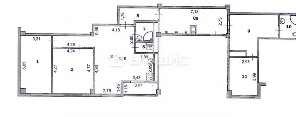 3-к кв. Белгородская область, Белгород ул. Буденного, 17г (144.0 м) - Фото 2