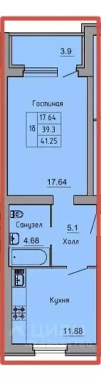 1-к кв. Башкортостан, Туймазы ул. чехова, 7 (41.0 м) - Фото 1