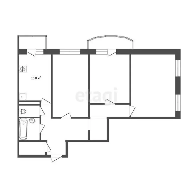 3-комнатная квартира: Тюмень, улица Героев Космоса, 19 (73.5 м) - Фото 0