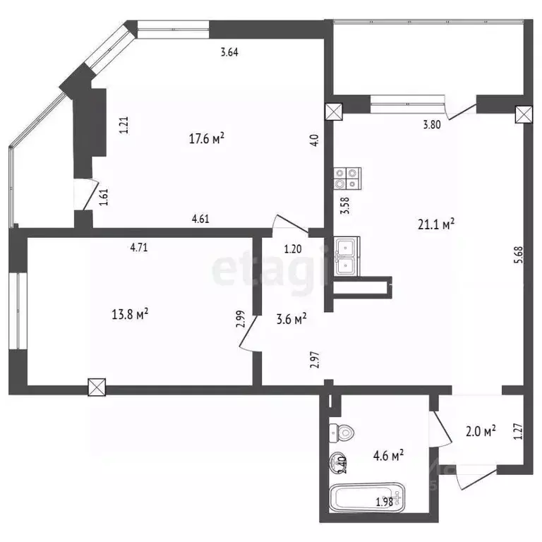 2-к кв. Крым, Ялта ул. Кирова, 155Ак2 (62.0 м) - Фото 1