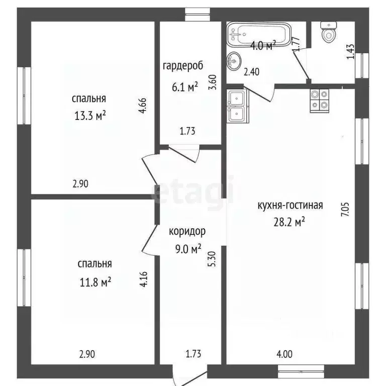 Дом в Тюменская область, Тюменский муниципальный округ, д. Якуши ул. ... - Фото 2