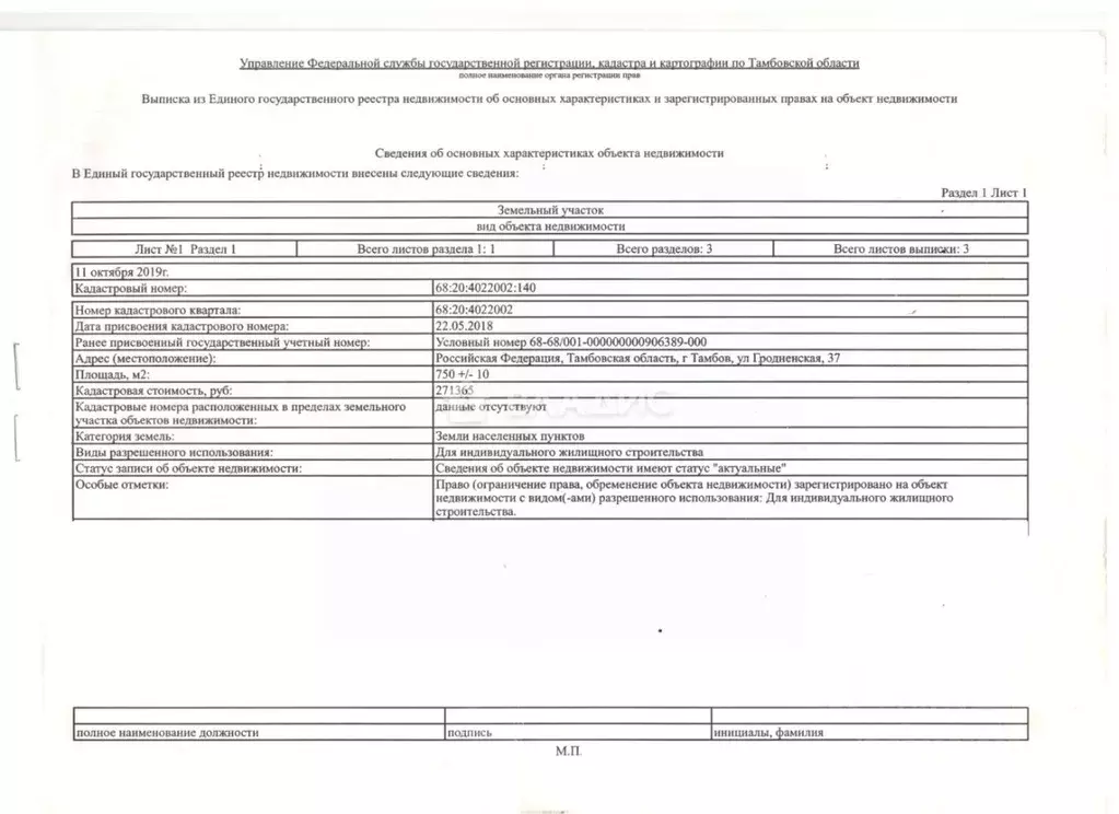 Участок в Тамбовская область, Тамбов ул. Гродненская, 37 (7.5 сот.) - Фото 0