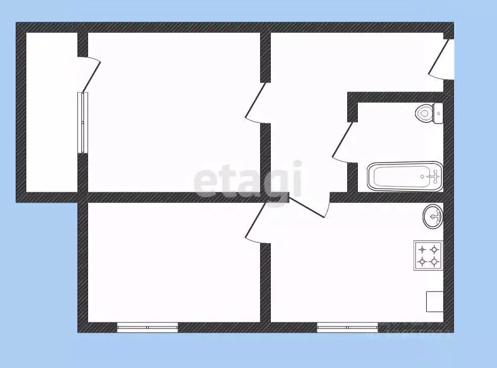 2-к кв. Костромская область, Нерехта Октябрьская ул., 12 (40.1 м) - Фото 1