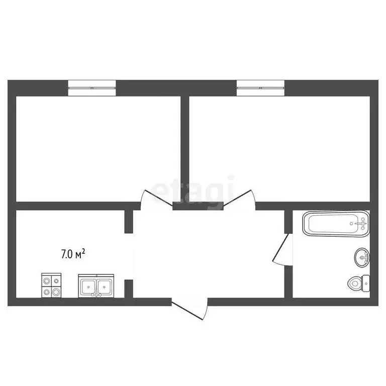 2-комнатная квартира: Баксан, проспект Ленина, 112 (35.3 м) - Фото 2