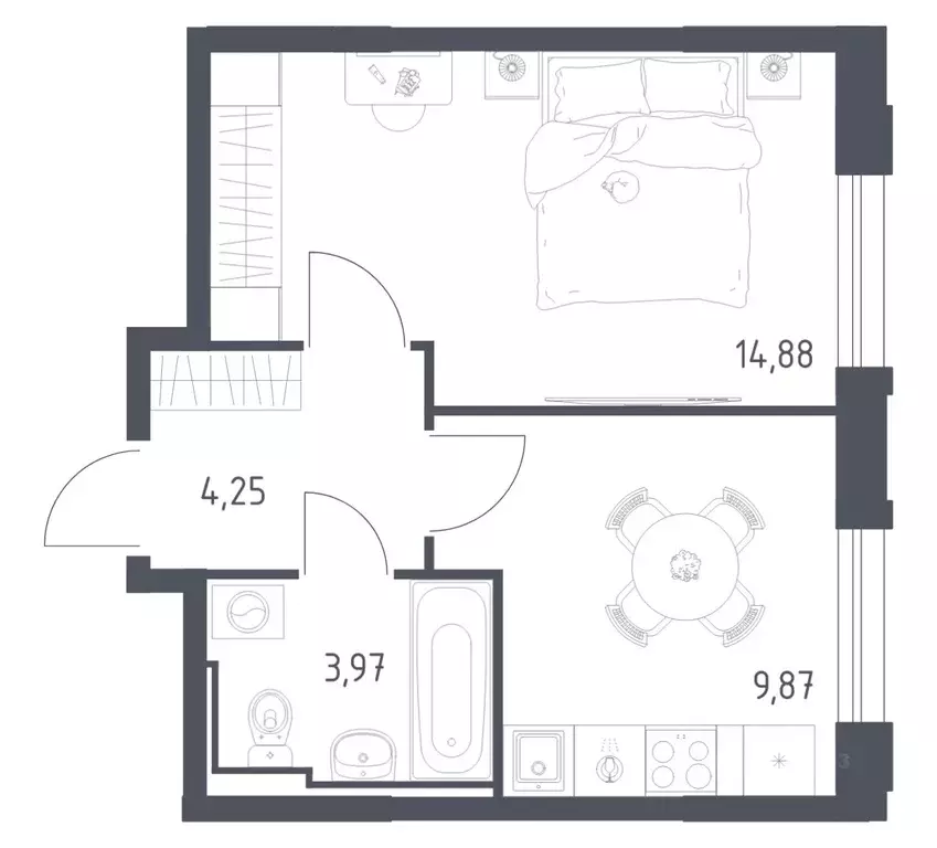 1-к кв. Забайкальский край, Чита Железобетонная ул., 1/4 (32.97 м) - Фото 1