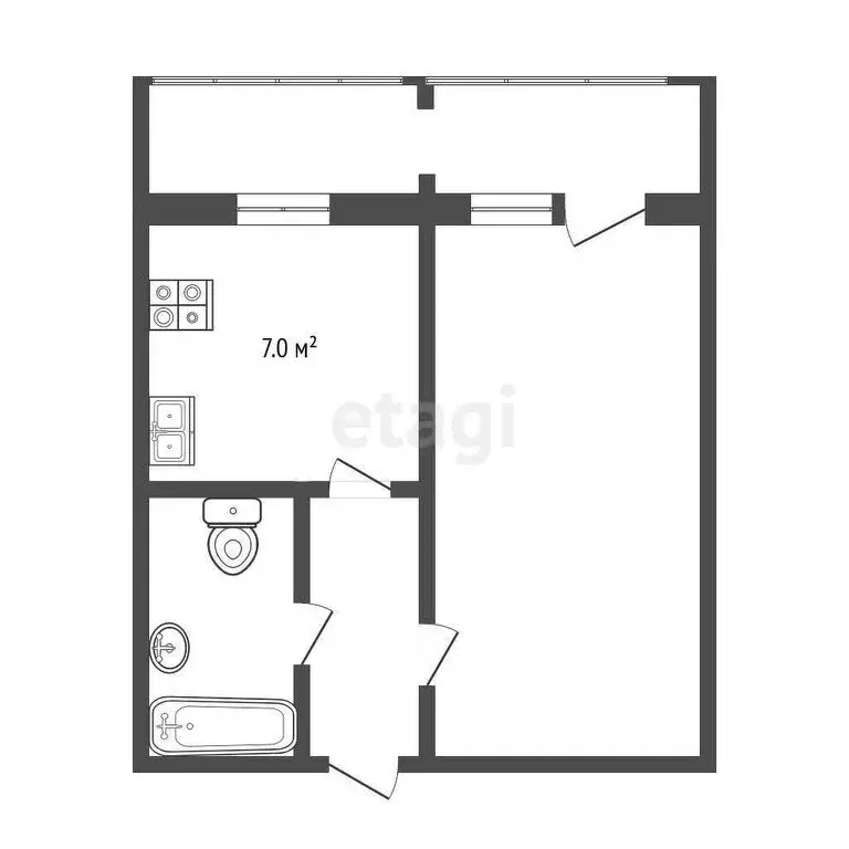 1-комнатная квартира: Челябинск, Плановая улица, 1 (33.1 м) - Фото 0