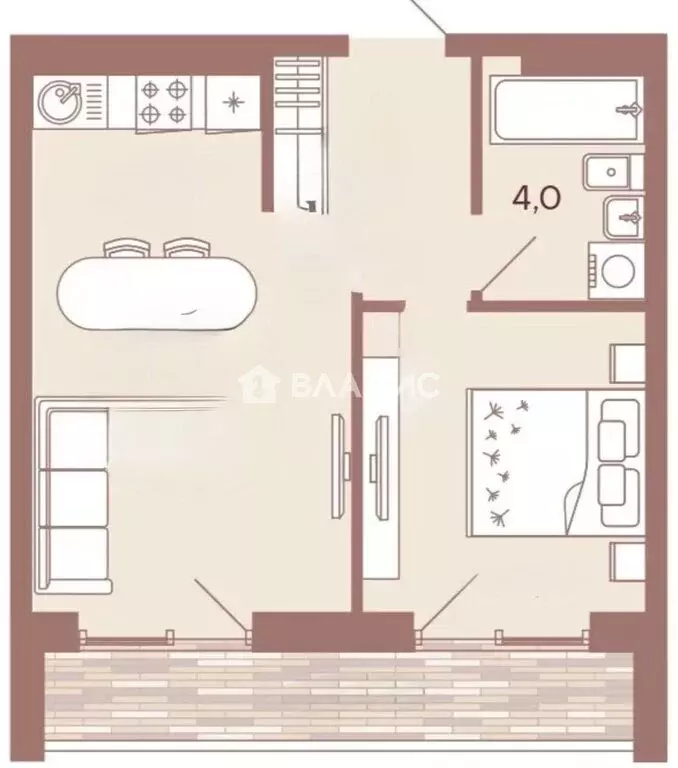 1-комнатная квартира: Пенза, улица Измайлова, 38 (44.4 м) - Фото 1
