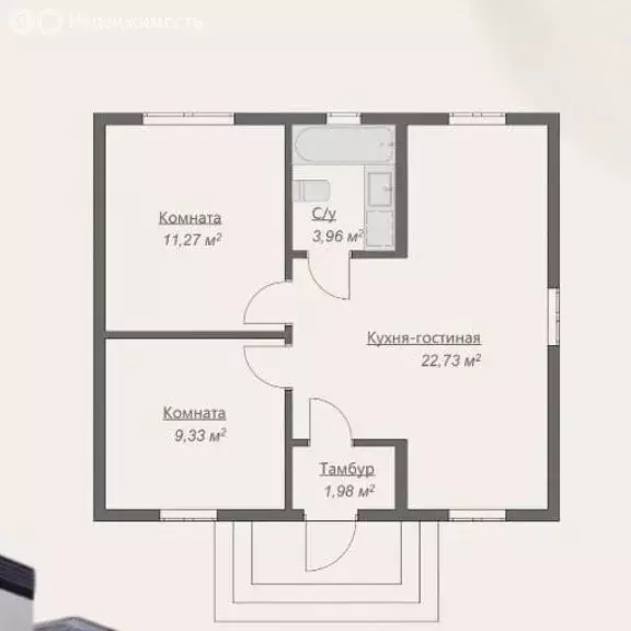 Дом в Медведевское сельское поселение, посёлок Озеровка (49.27 м) - Фото 2