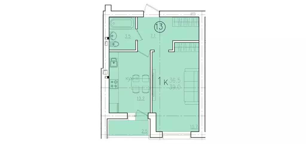 1-к кв. Саратовская область, Энгельс Энгельс-9 мкр, 2 (39.0 м) - Фото 0