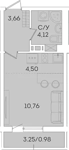 Продаётся квартира-студия, 23.1 м - Фото 0