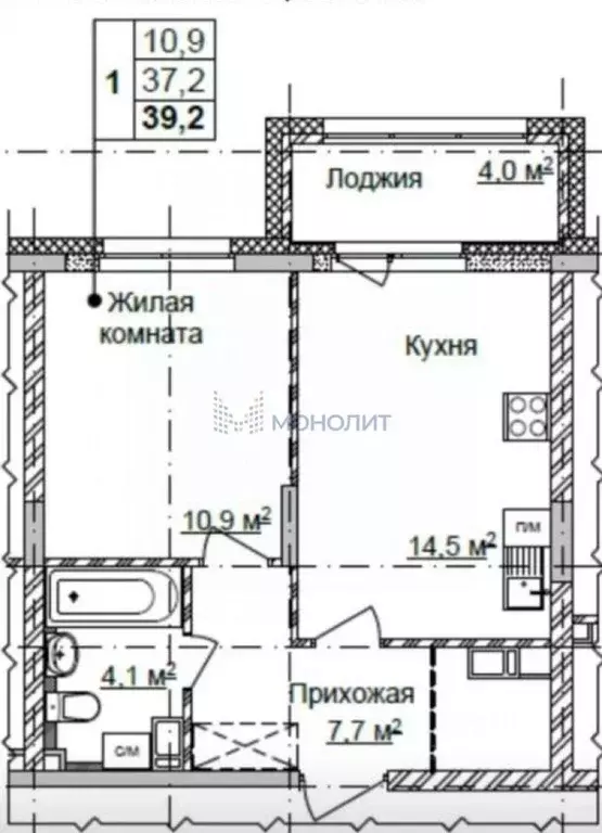 1-к кв. нижегородская область, нижний новгород ул. академика чазова, 2 . - Фото 1