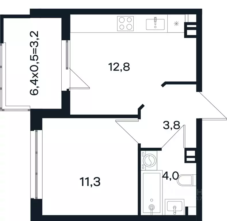 1-к кв. Краснодарский край, Краснодар Новая Елизаветка мкр,  (35.1 м) - Фото 1