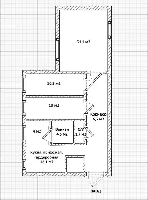 3-к кв. Санкт-Петербург Таврическая ул., 19 (85.0 м) - Фото 2