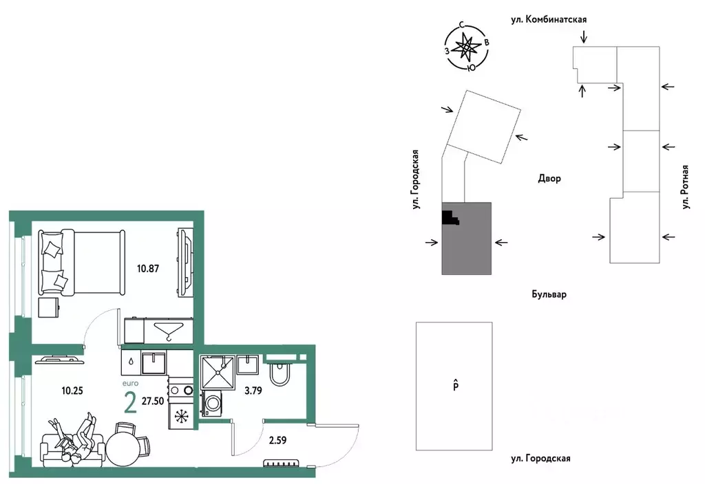 2-к кв. Свердловская область, Екатеринбург муниципальное образование, ... - Фото 1