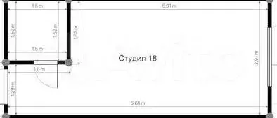 Апартаменты-студия, 20,7 м, 4/4 эт. - Фото 0
