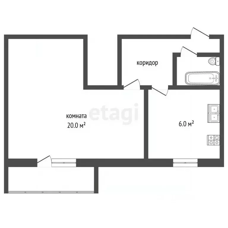 1-к кв. Свердловская область, Екатеринбург ул. 8 Марта, 64 (30.9 м) - Фото 2